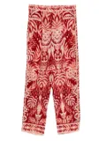 FARM Rio Tropical Tapestry pleated ikat trousers - Red