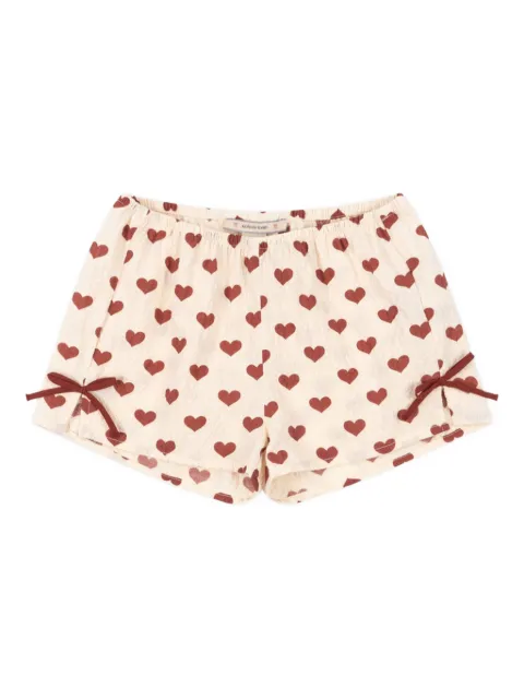 Konges Sløjd heart-print cotton shorts
