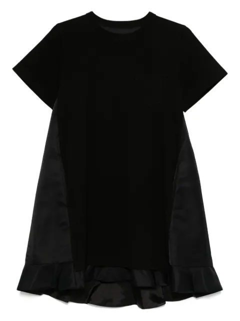 sacai pocket ruffled mini day dress