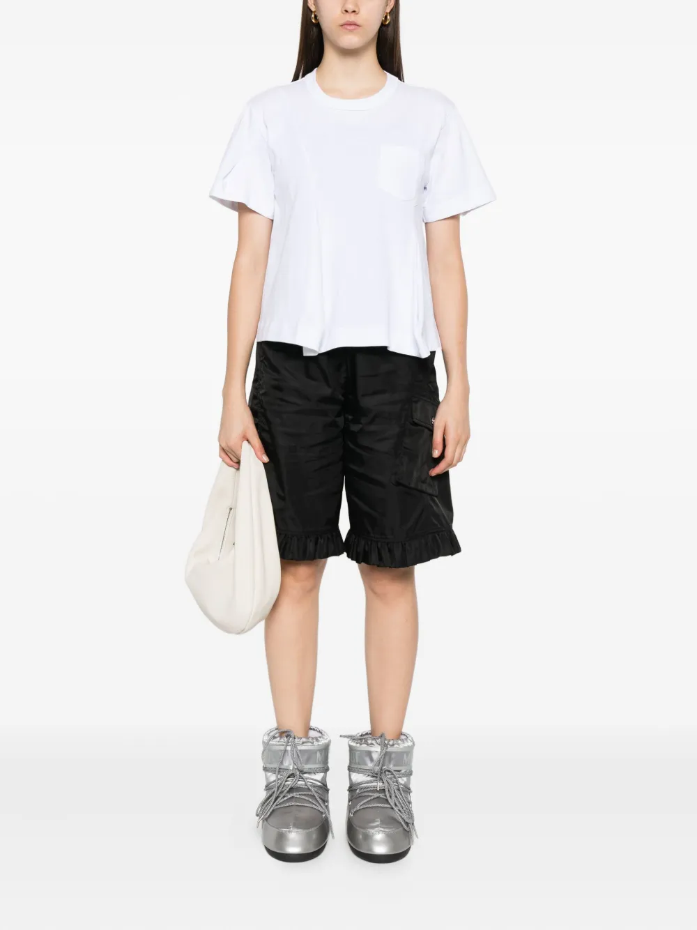 sacai Gelaagd T-shirt Wit