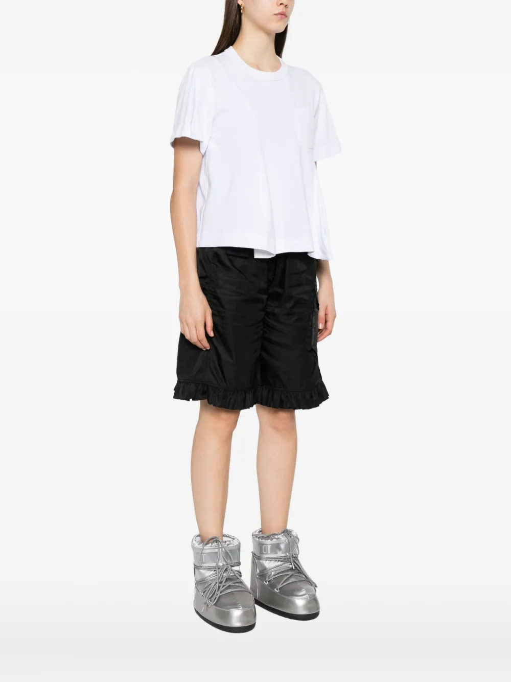 sacai Gelaagd T-shirt Wit