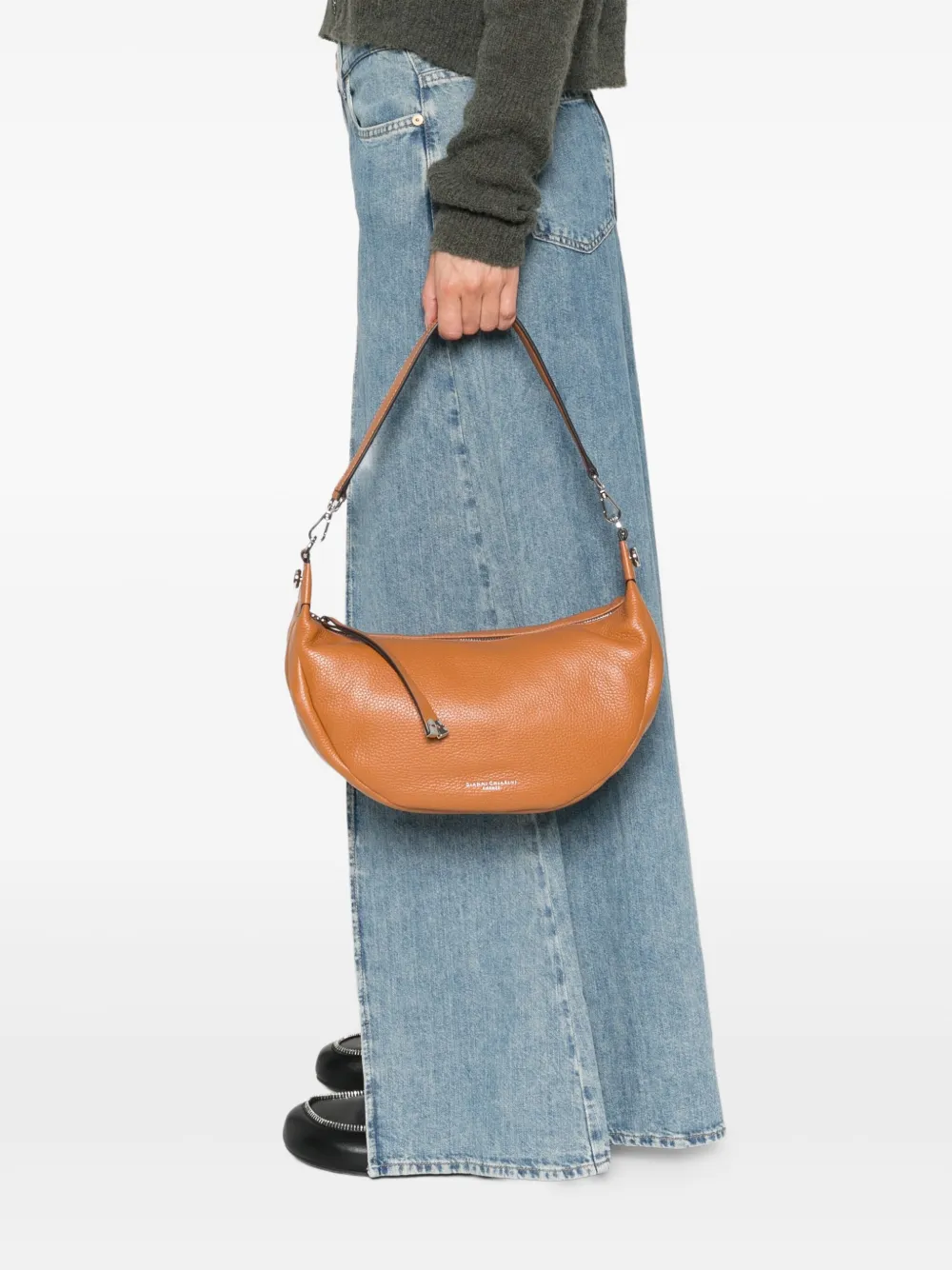 GIANNI CHIARINI Aisha leren schoudertas Bruin