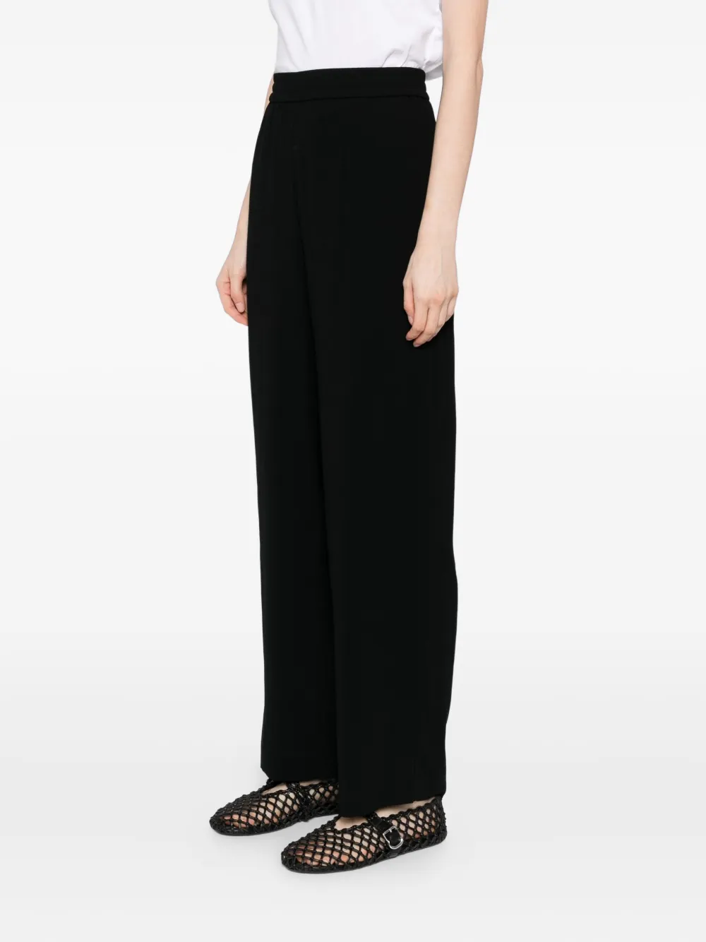 Theory pleated wide-leg trousers Zwart