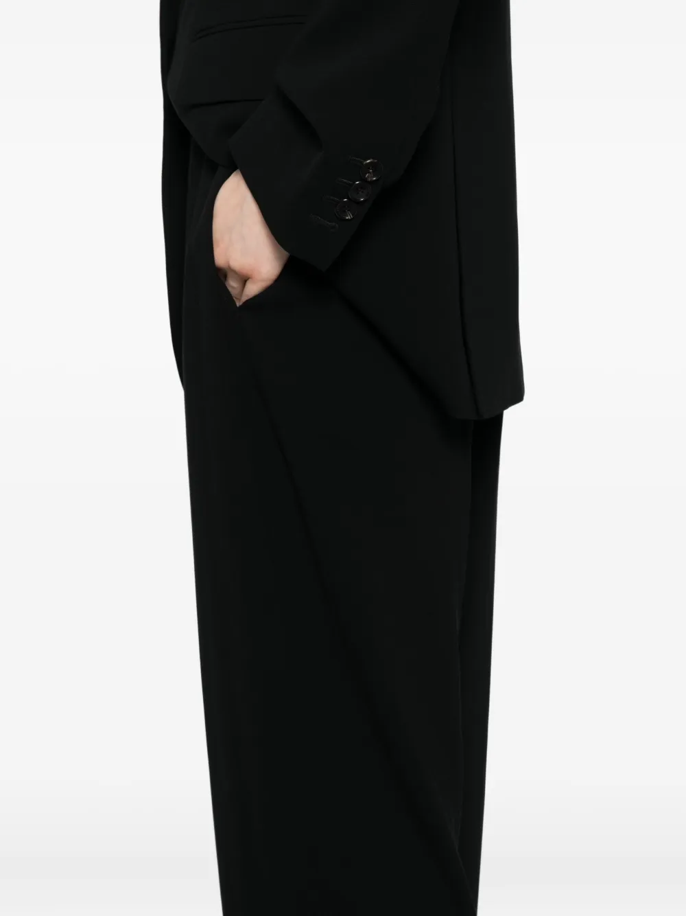 Theory pleated wide-leg trousers Zwart