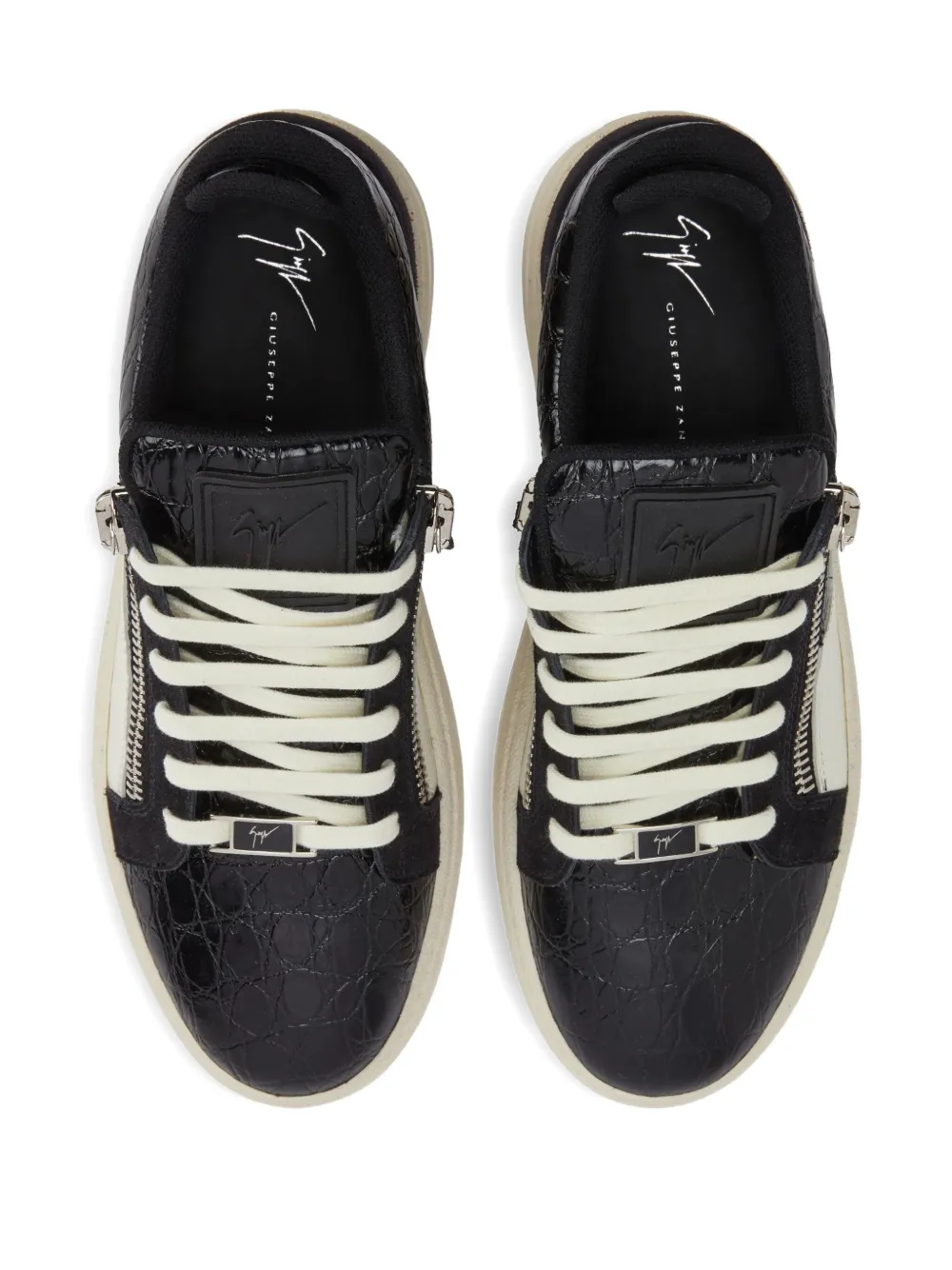 Giuseppe Zanotti Gz94 crocodile-effect zip-detail sneakers Black