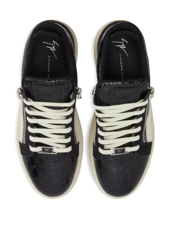 Giuseppe Zanotti Gz94 crocodile-effect zip-detail Sneakers | Black