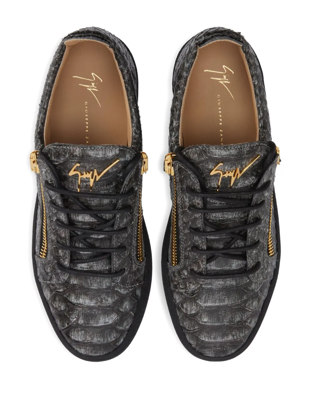 Giuseppe Zanotti Frankie zip low-top sneakers Grey