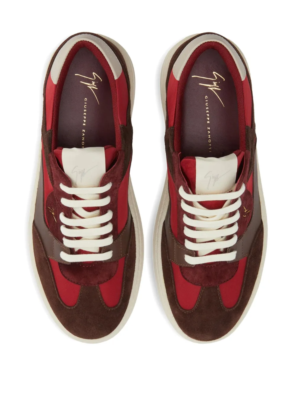 Giuseppe Zanotti Gz94 suede panelled sneakers Red