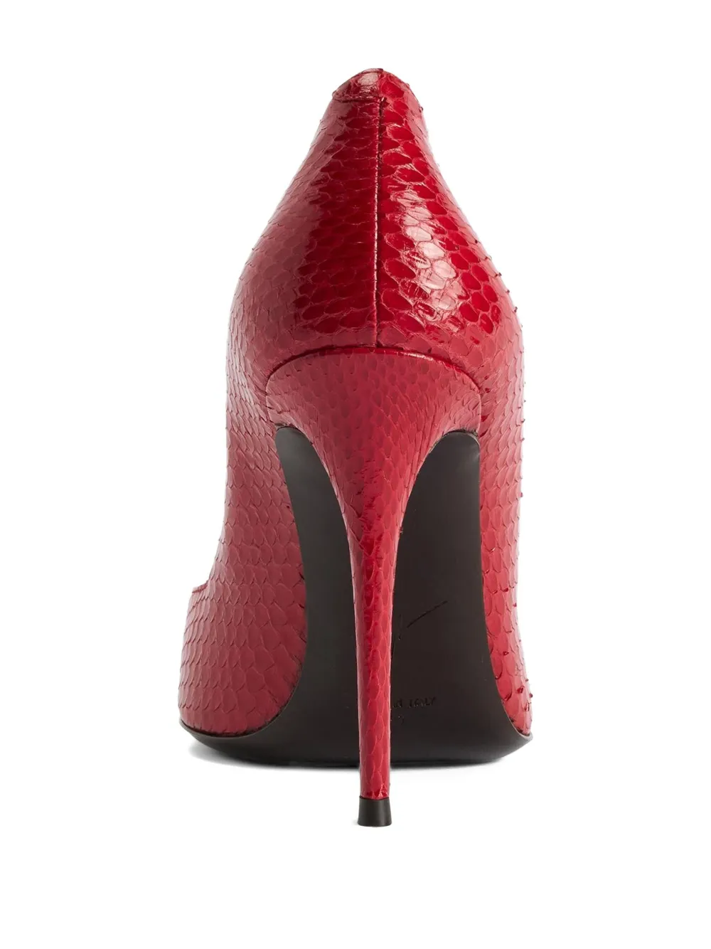 Giuseppe Zanotti 105 mm Raquel pumps met slangen-effect Rood