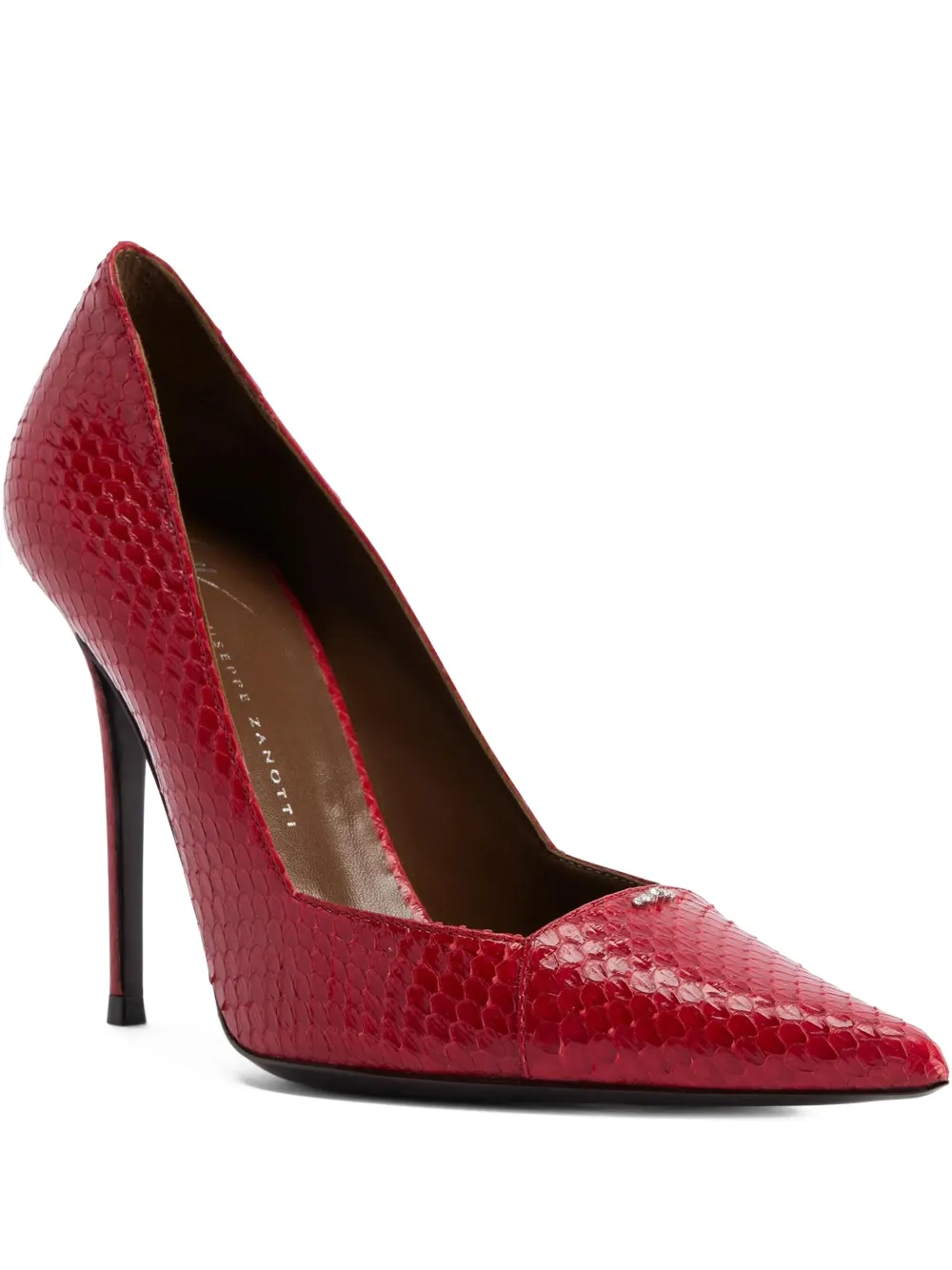 Giuseppe Zanotti 105 mm Raquel pumps met slangen-effect Rood
