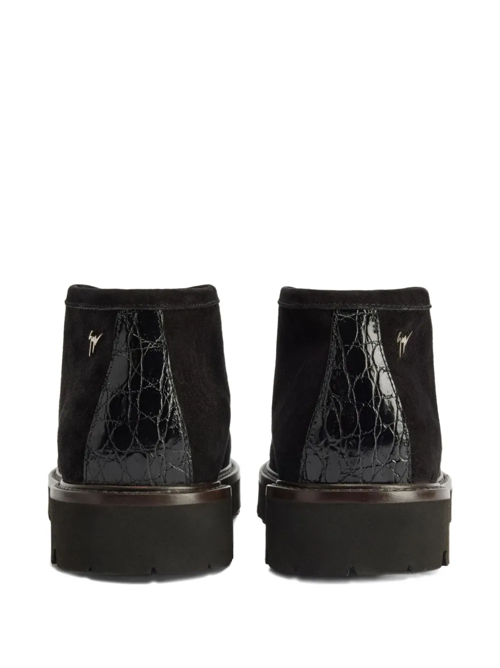Giuseppe Zanotti crocodile-effect suede lace-up shoes Black