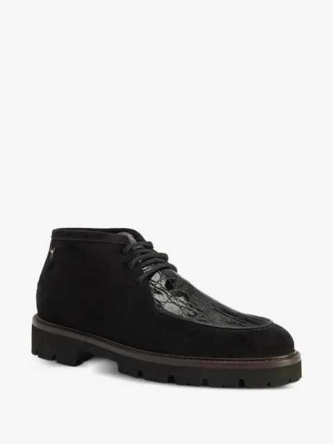 Giuseppe Zanotti crocodile-effect suede lace-up shoes
