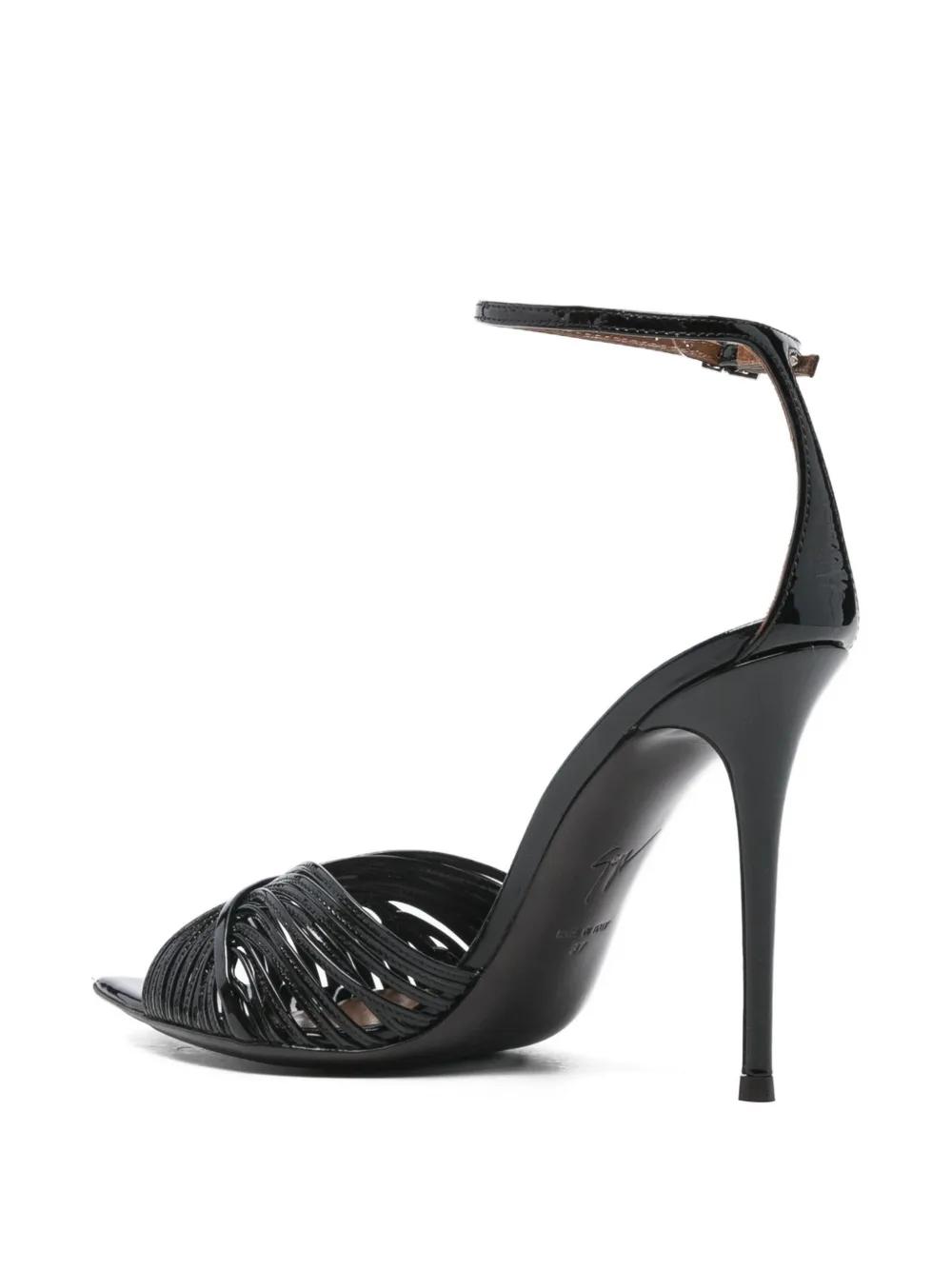 Giuseppe Zanotti 105mm Intriigo Shell leather sandals Black