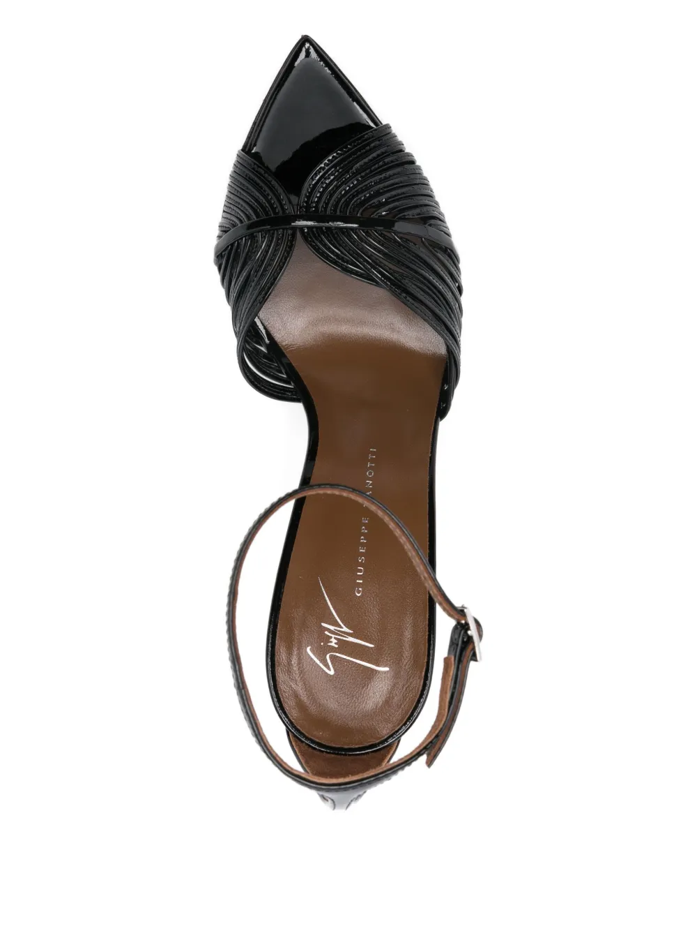 Giuseppe Zanotti 105mm Intriigo Shell leather sandals Black