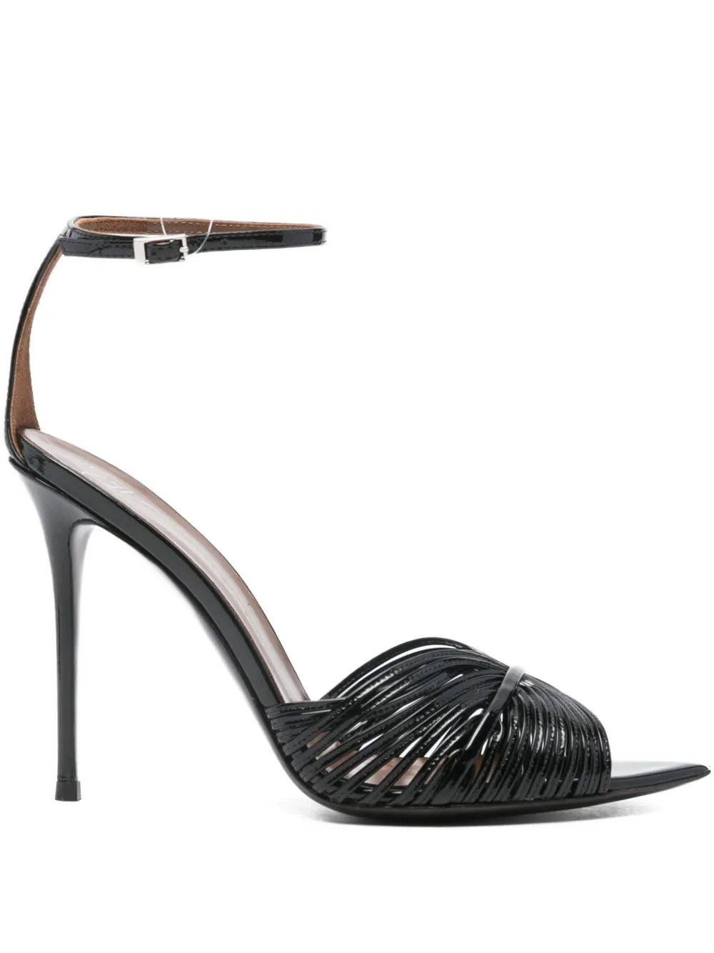 Giuseppe Zanotti 105mm Intriigo Shell leather sandals Black