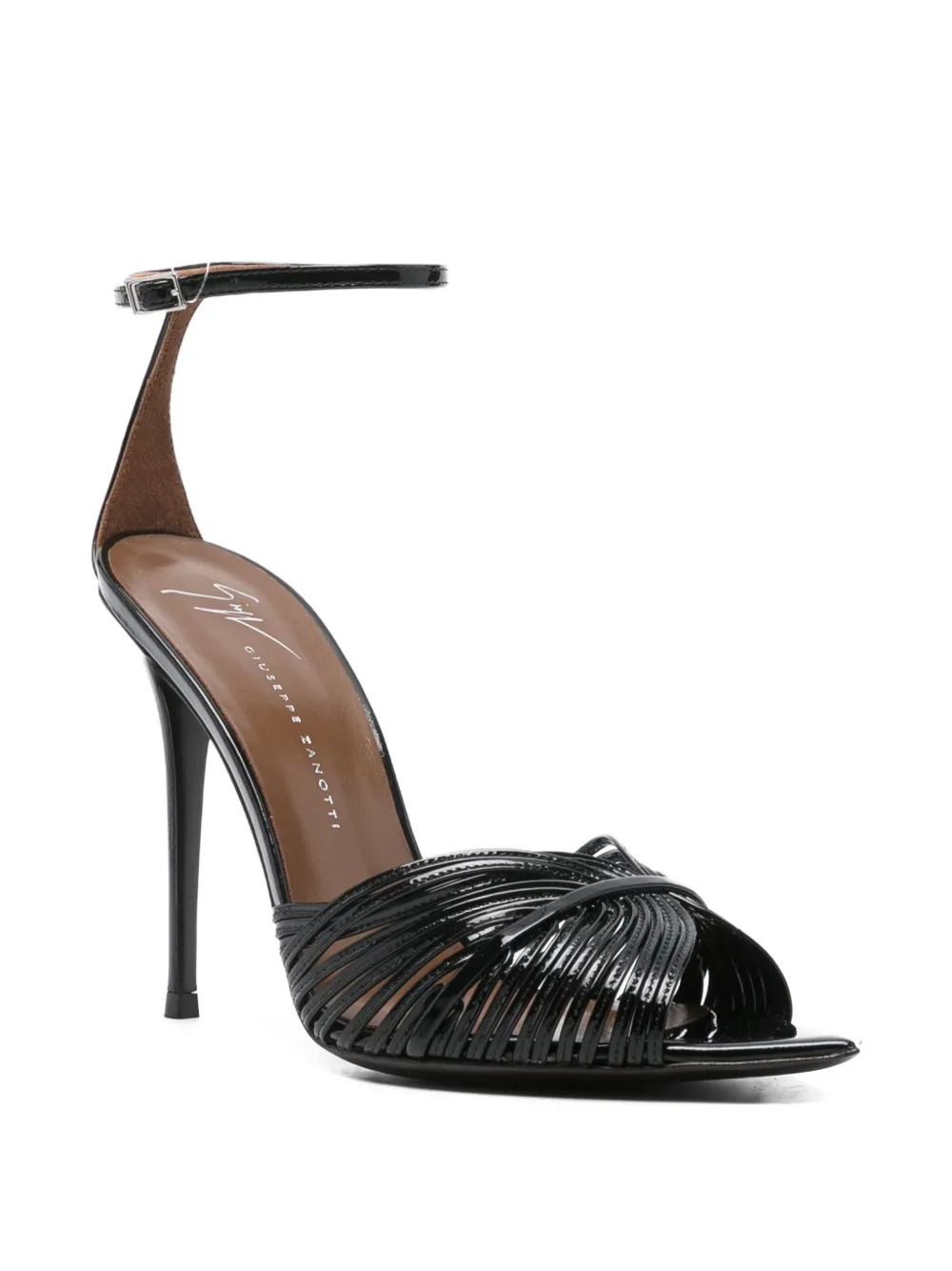 Giuseppe Zanotti 105mm Intriigo Shell leather sandals Black