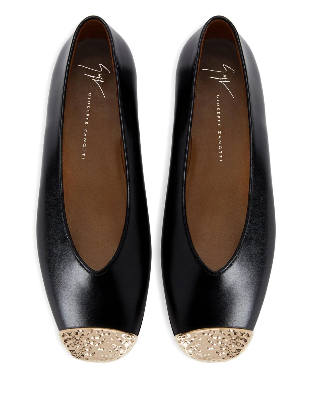 Giuseppe Zanotti Georgia leren ballerina's - Zwart