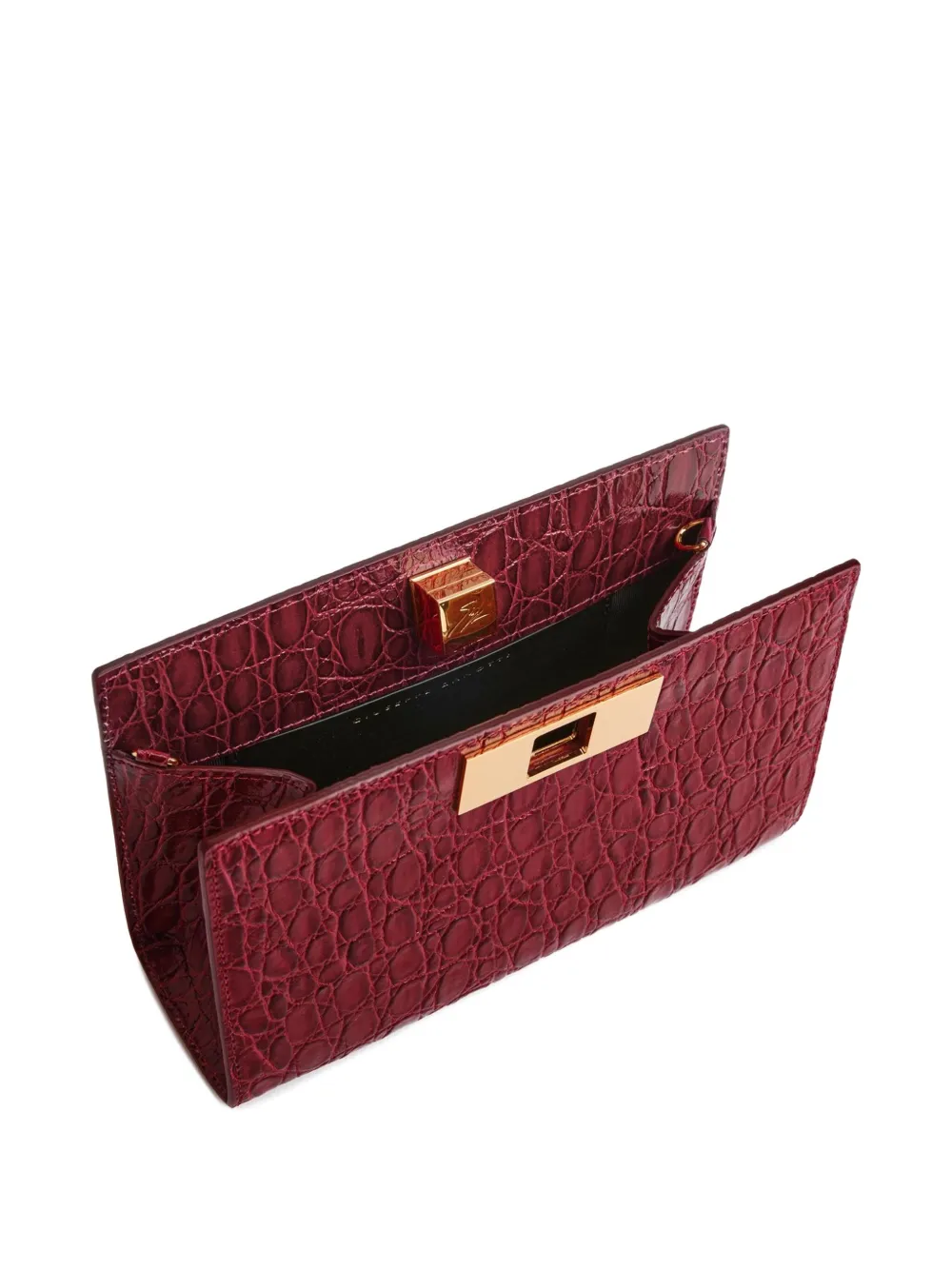 Giuseppe Zanotti crocodile-embossed clasp clutch Rood