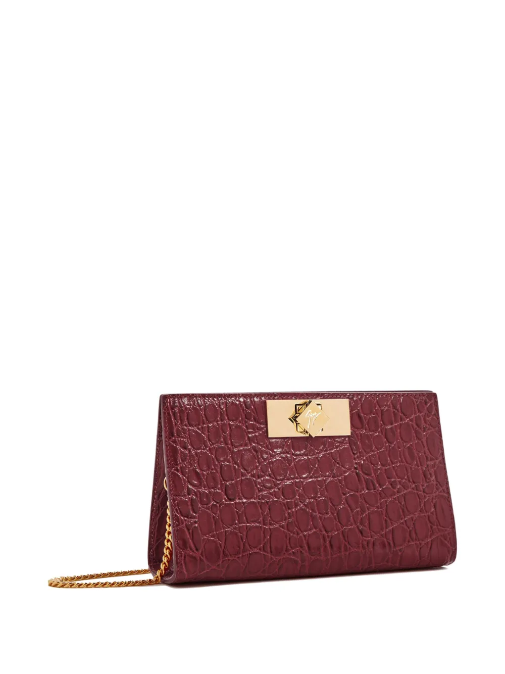 Giuseppe Zanotti crocodile-embossed clasp clutch Rood