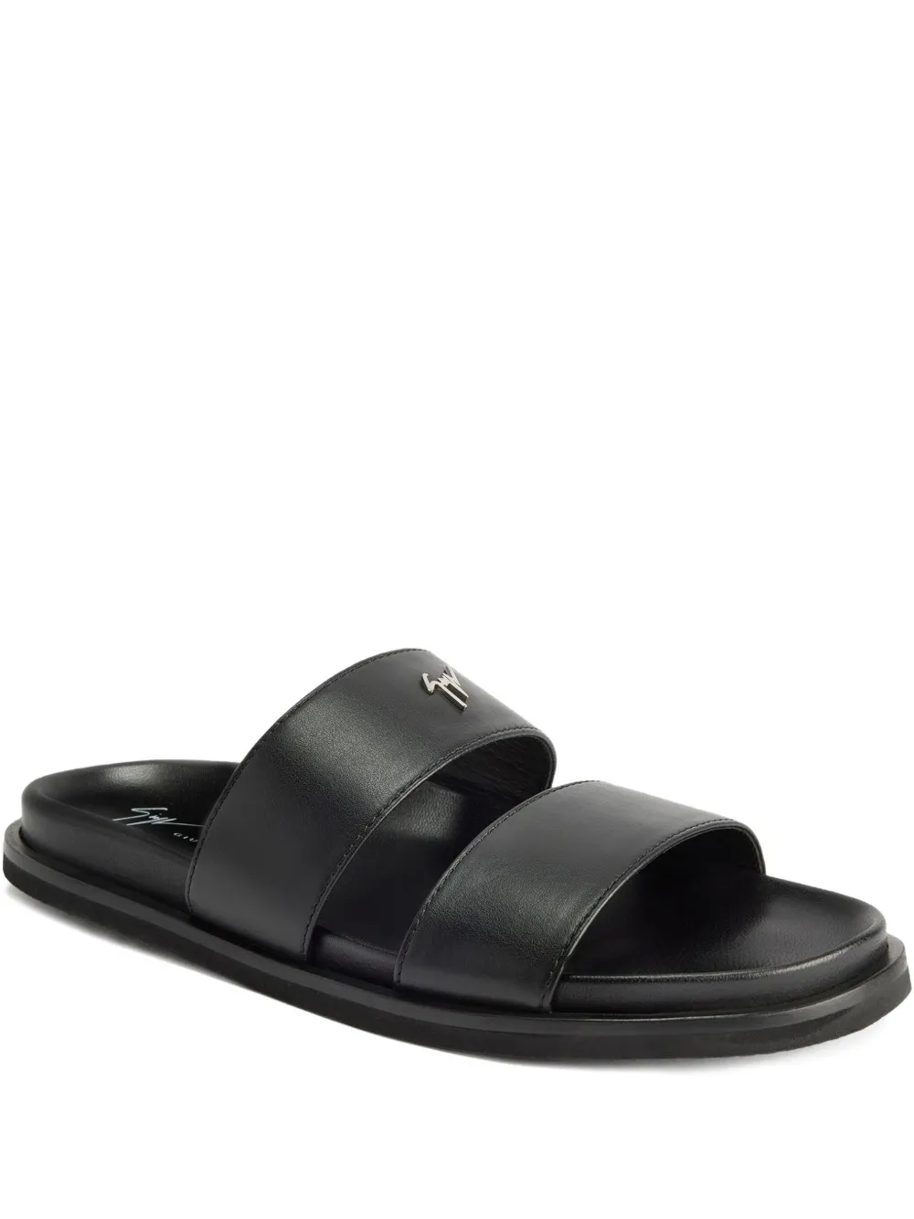 Giuseppe Zanotti Urbaner double-strap leather sandals Black
