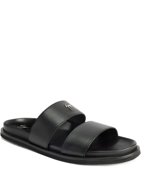 Giuseppe Zanotti Urbaner double-strap Leather Sandals | Black | FARFETCH HK