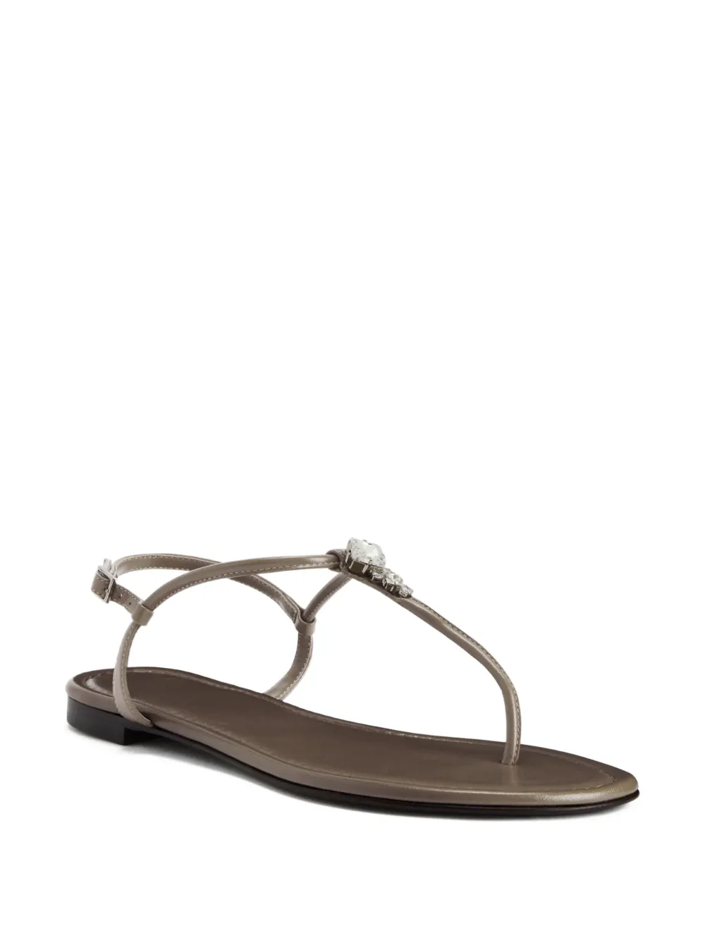 Giuseppe Zanotti Anyelle rhinestone-embellished flat sandals Grey
