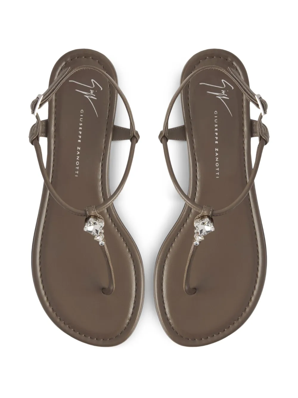 Giuseppe Zanotti Anyelle rhinestone-embellished flat sandals Grey