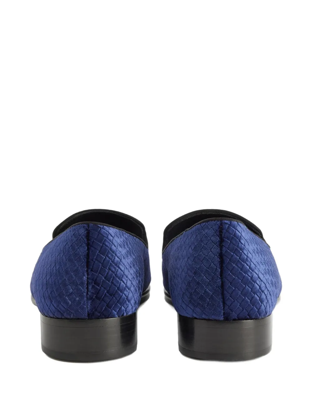 Giuseppe Zanotti woven-pattern velvet loafers 002 BLUE