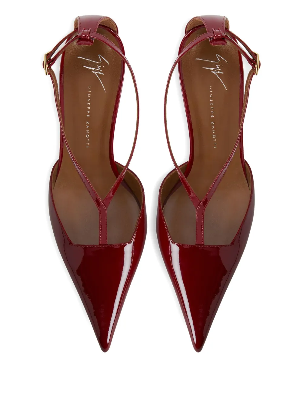 Giuseppe Zanotti 85mm T-strap Pointed-toe Pumps In Red