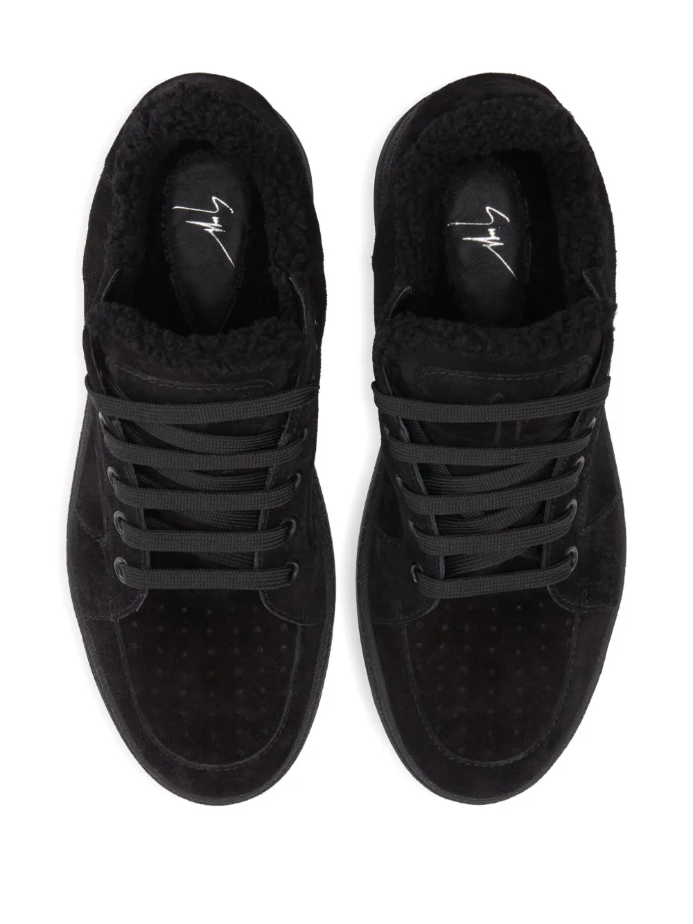Giuseppe Zanotti suede sheepskin low-top sneakers Black
