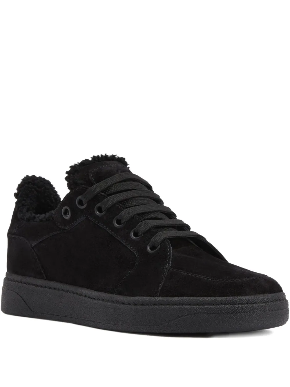 Giuseppe Zanotti suede sheepskin low-top sneakers Black