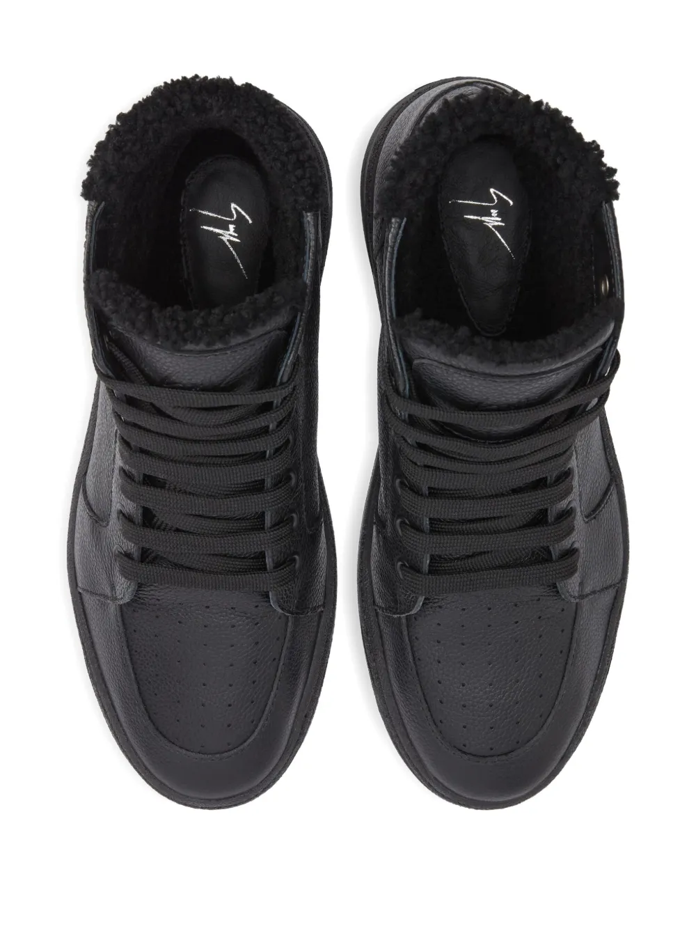 Giuseppe Zanotti Gz94 high-top shearling sneakers BLACK