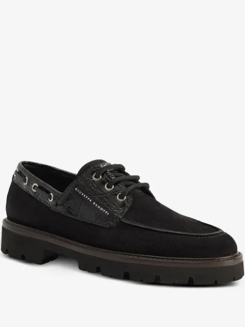Giuseppe Zanotti Wildleder-Segelschuhe mit Kroko-Effekt