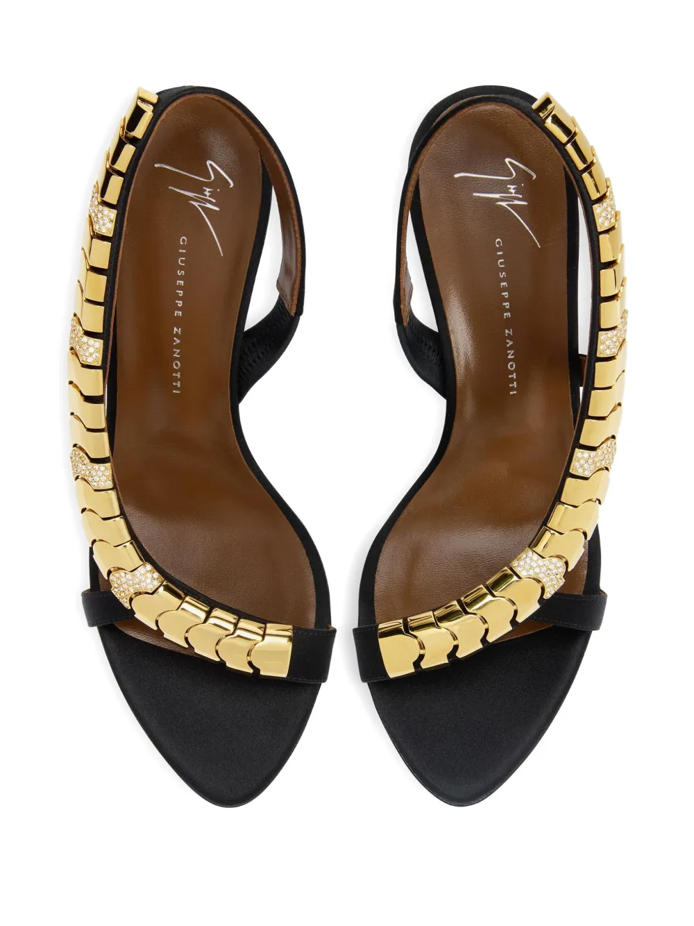 Giuseppe Zanotti 90 mm Gz Dafne sandalen verfraaid met stras Zwart