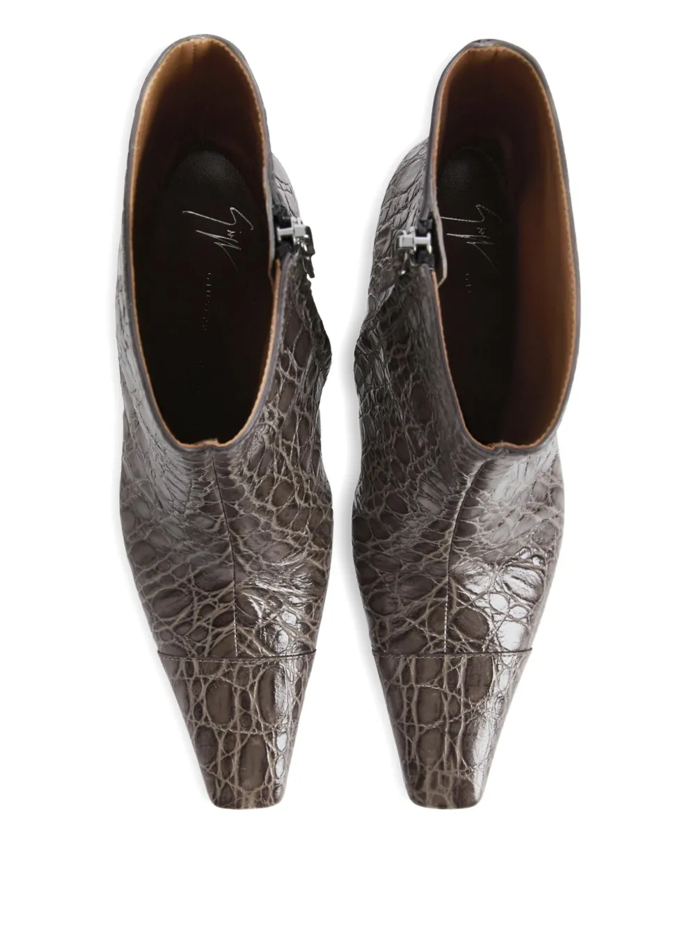 Giuseppe Zanotti 90mm Janiee crocodile-effect ankle boots Grey