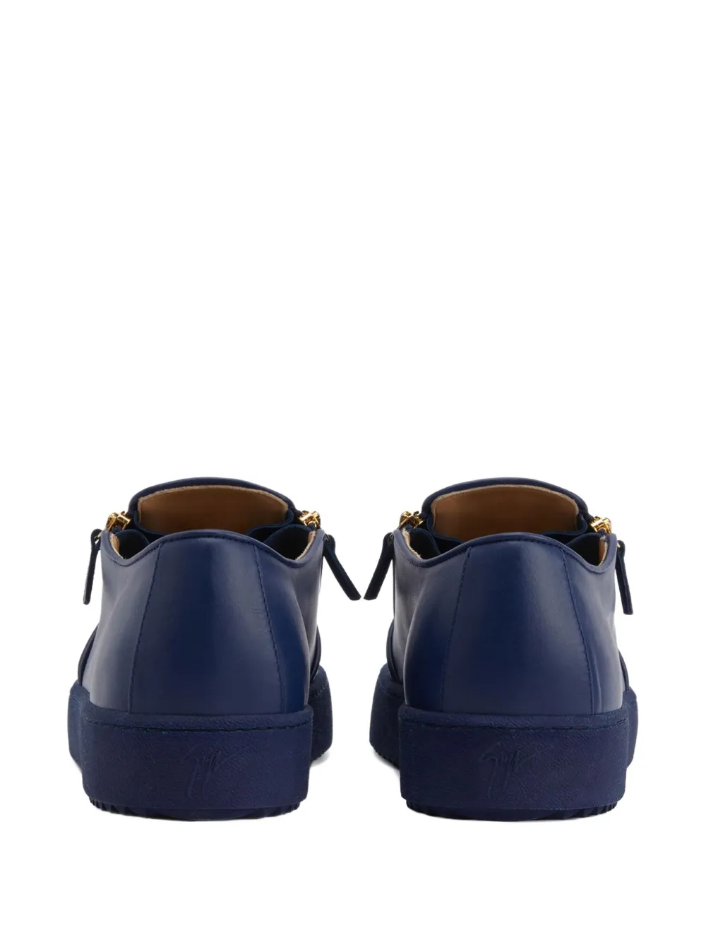 Giuseppe Zanotti Leren slip-on sneakers met ritsdetail Blauw