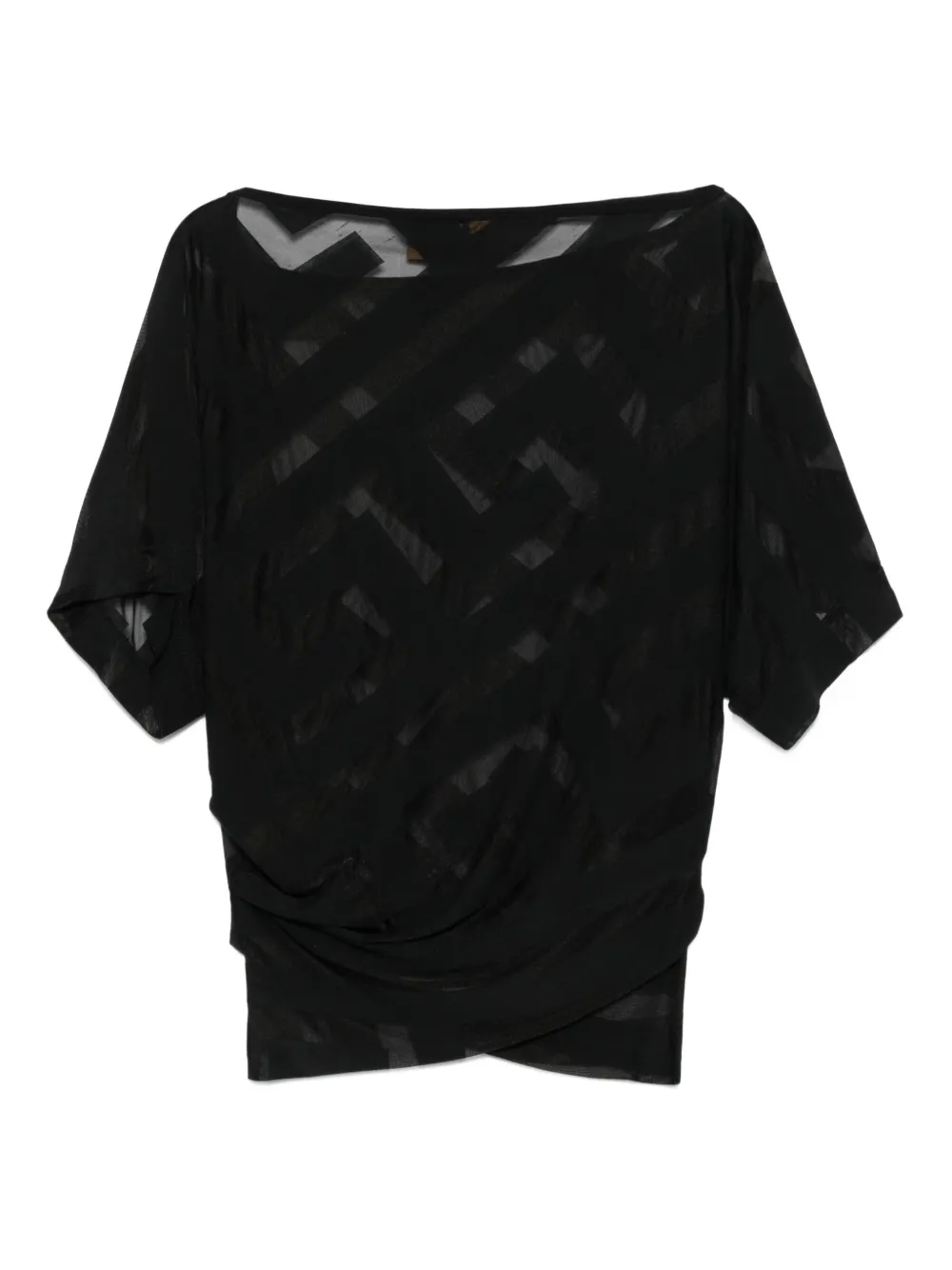 Pre-owned Vivienne Westwood 2000s Geometric-pattern Mesh Blouse