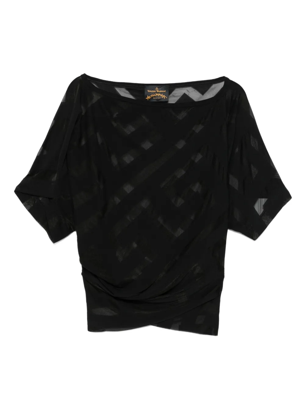 Pre-owned Vivienne Westwood 2000s Geometric-pattern Mesh Blouse
