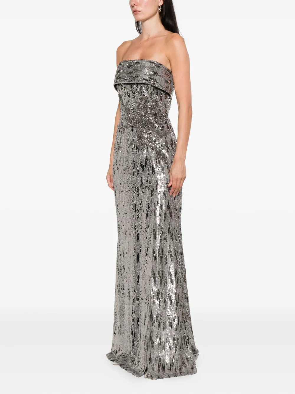 Elie Saab Jurk verfraaid met pailletten Zilver