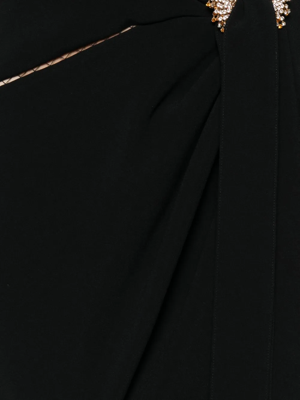 Elie Saab Maxi-avondjurk verfraaid met kristallen Zwart
