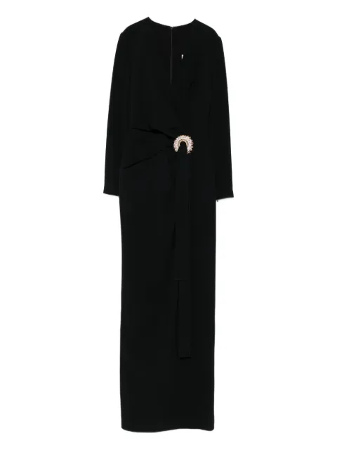 Elie Saab فستان سهرة ماكسي ملفوف بزينة كريستال