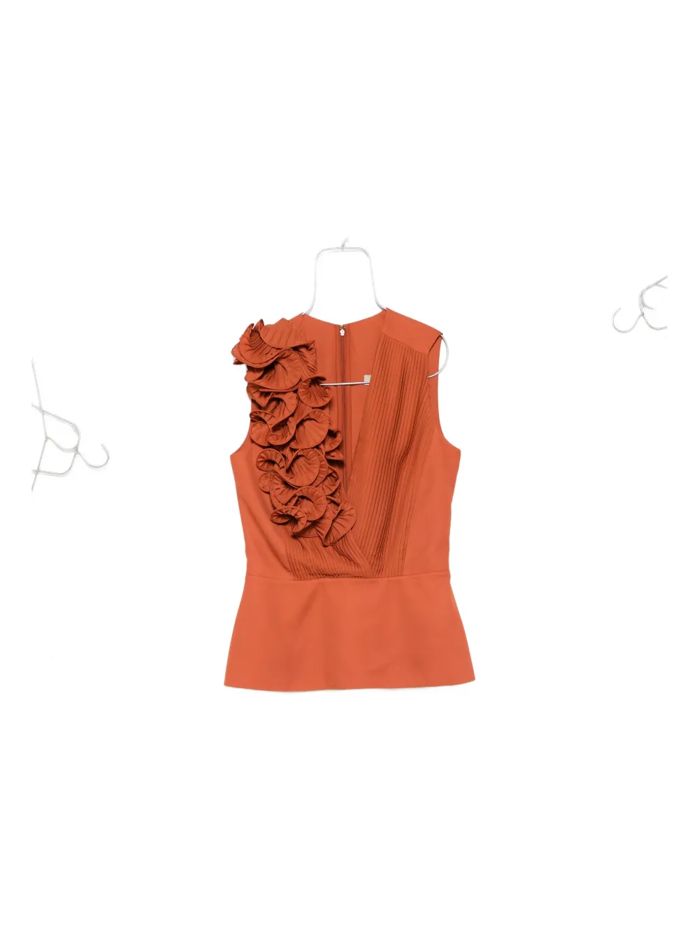 Elie Saab Geplooide top met ruches Oranje