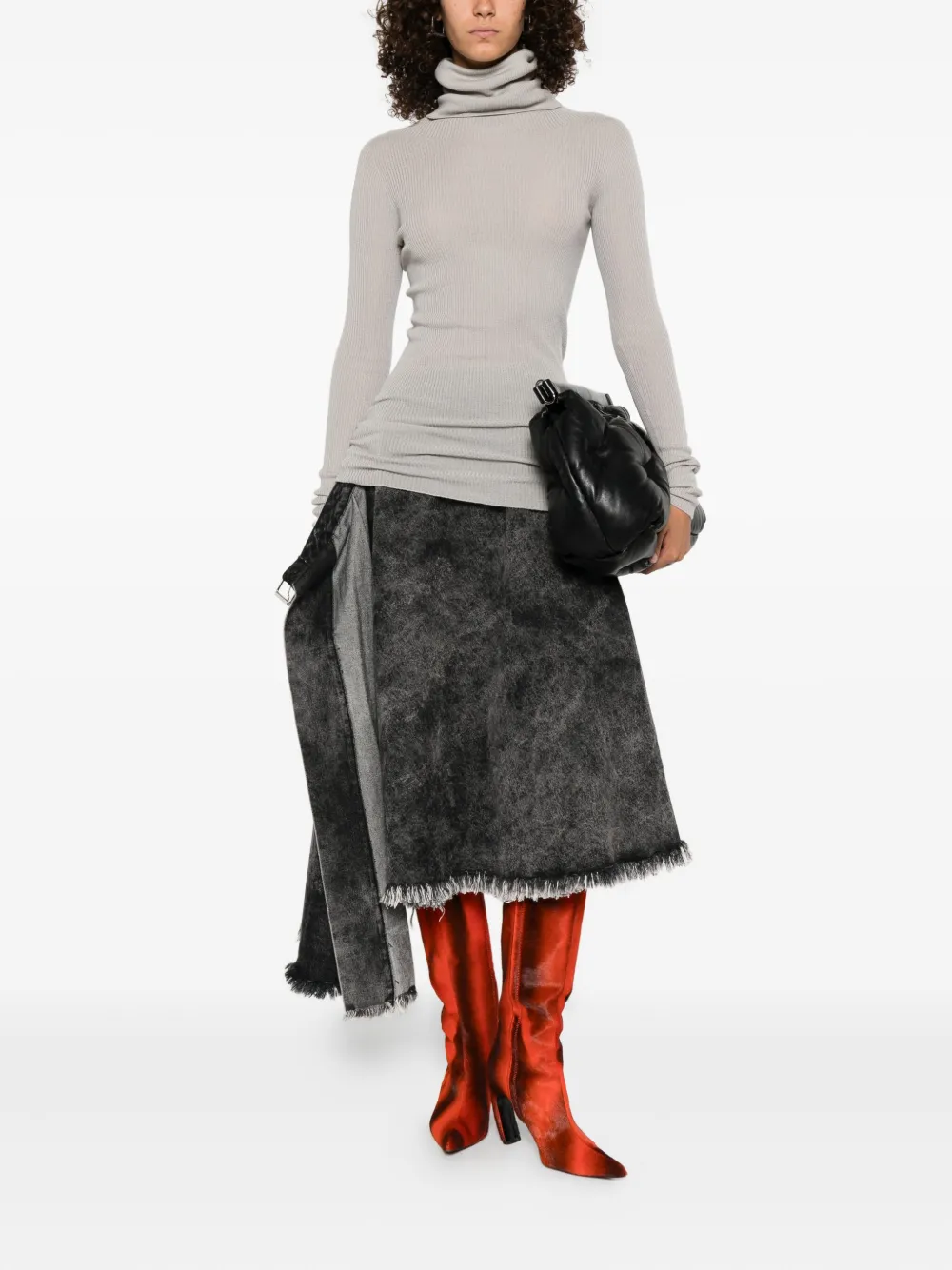 Rick Owens Ribgebreide coltrui Grijs