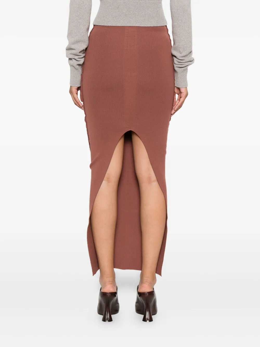 Rick Owens Pillar ribgebreide rok Roze