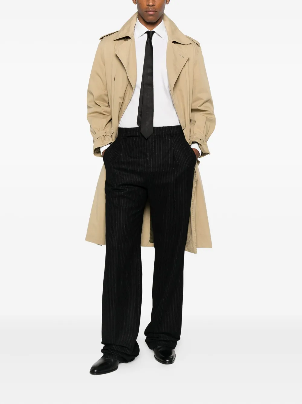 Saint Laurent Pre-Owned хлопковый тренч (1991 год) | для женщин | Image 2