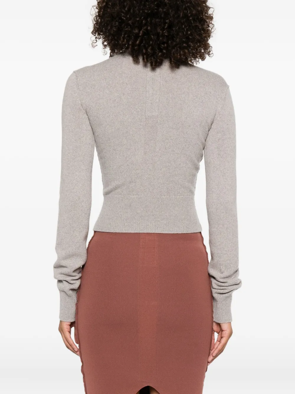 Rick Owens Headon cropped trui met hoge hals Grijs