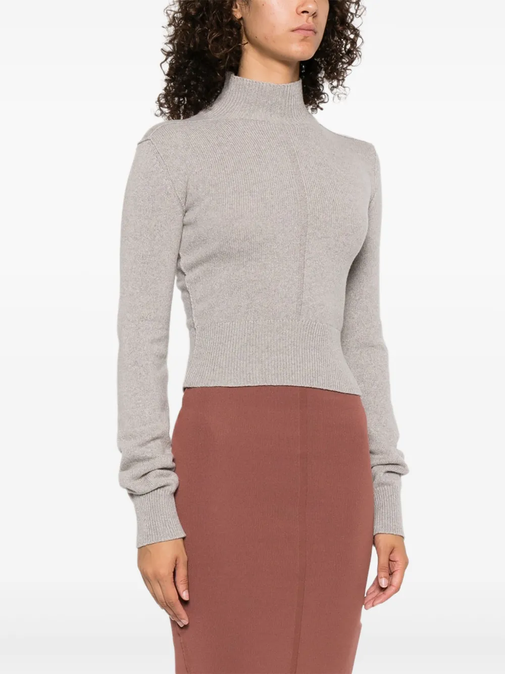 Rick Owens Headon cropped trui met hoge hals Grijs