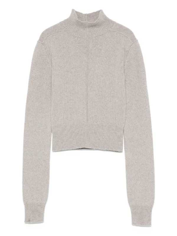 Rick Owens Headon High-neck Cropped Sweater in Grey