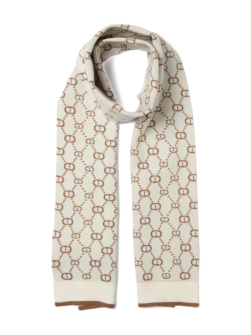 TWINSET Kids monogram-pattern scarf - Beige