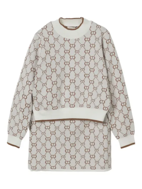 TWINSET Kids monogram knitted skirt set